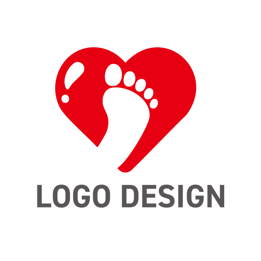 愛情のこもった一歩を支えるハートフルなロゴデザイン