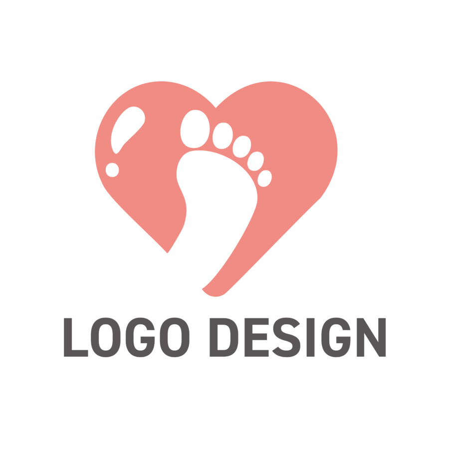 愛情のこもった一歩を支えるハートフルなロゴデザイン