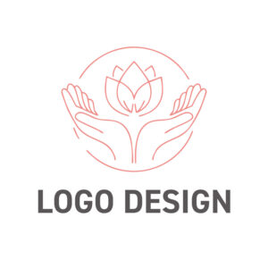 蓮の花を優しく包み込む、癒やしのロゴデザイン
