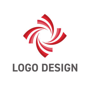 楽しさが弾ける風車。情熱的な赤が印象的な回転体のロゴデザイン