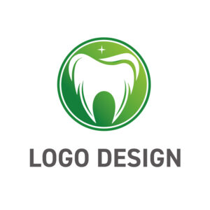 清潔感と信頼の輝きを円で包み込む、先進的な歯のロゴデザイン