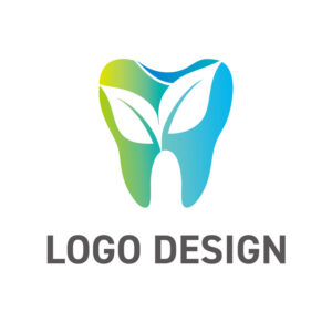 誠実さと自然との調和を伝える、歯と葉のロゴデザイン