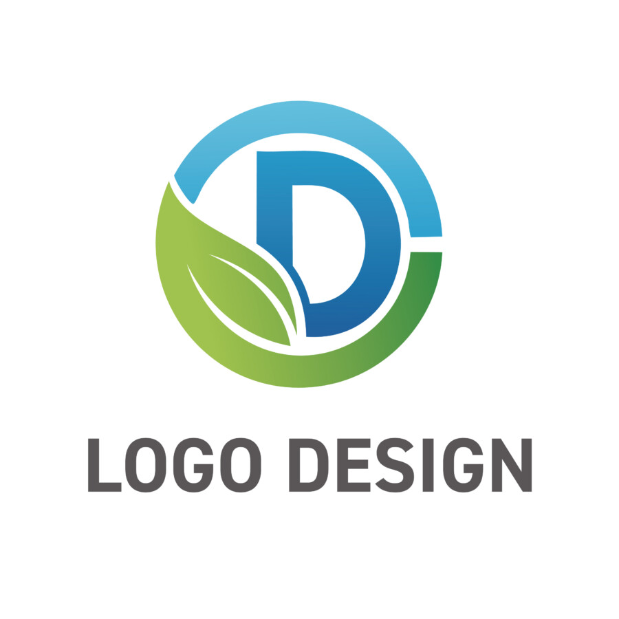 科学と自然の調和で健康を支える、クリーンなイニシャルロゴデザイン