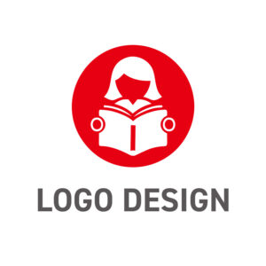 知への情熱を象徴する、読書と学びの楽しさを表現したロゴデザイン