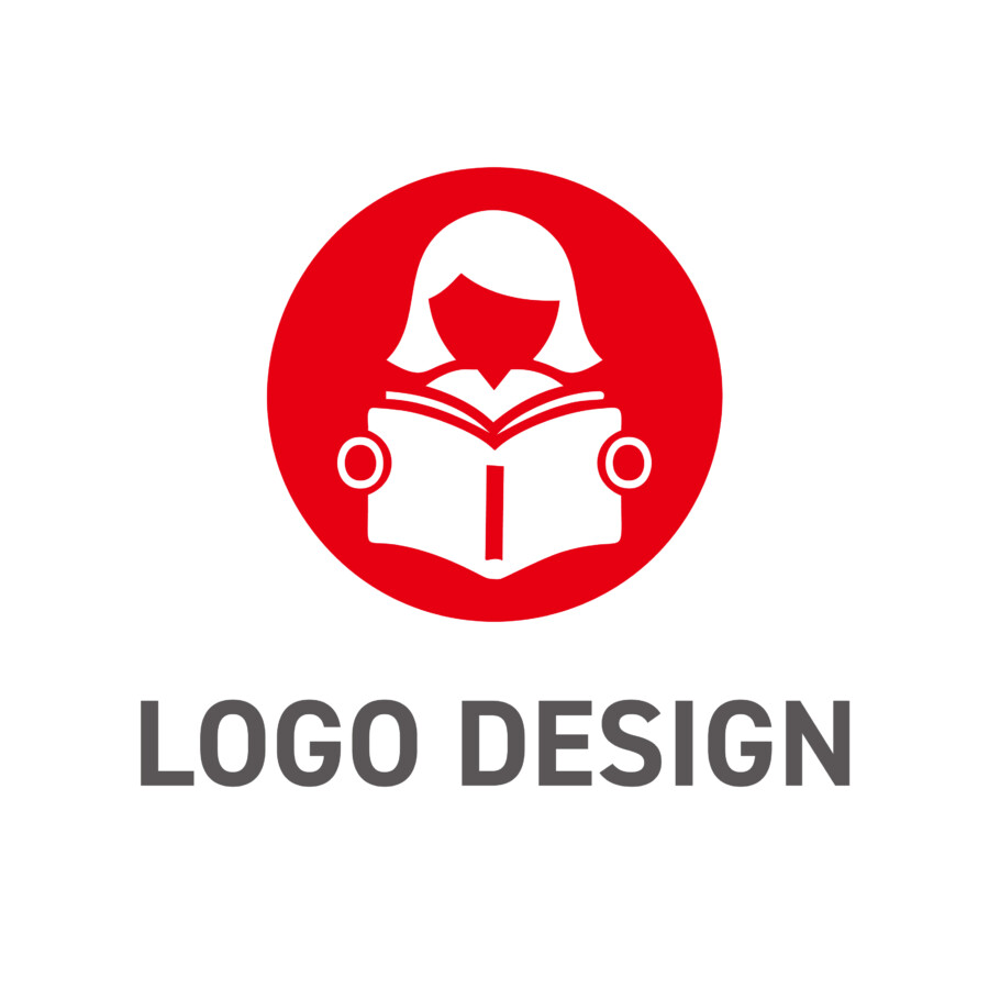 知への情熱を象徴する、読書と学びの楽しさを表現したロゴデザイン