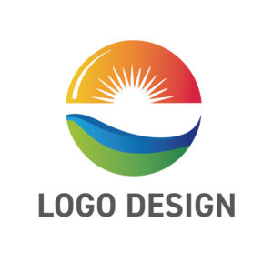 新しい知識が芽吹き、未来を照らす太陽のロゴデザイン