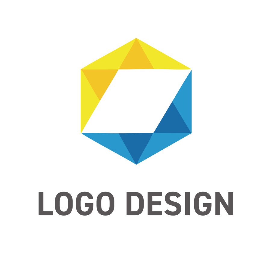 知性の結晶と多角的な視点を象徴する、幾何学のロゴデザイン