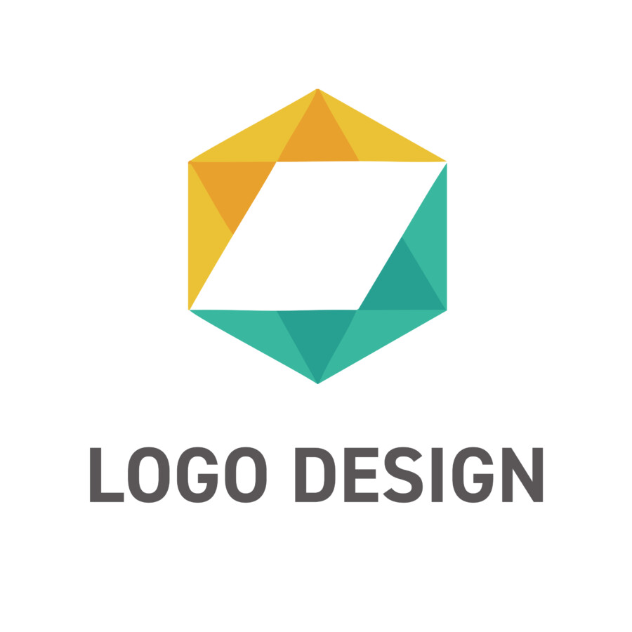 知性の結晶と多角的な視点を象徴する、幾何学のロゴデザイン