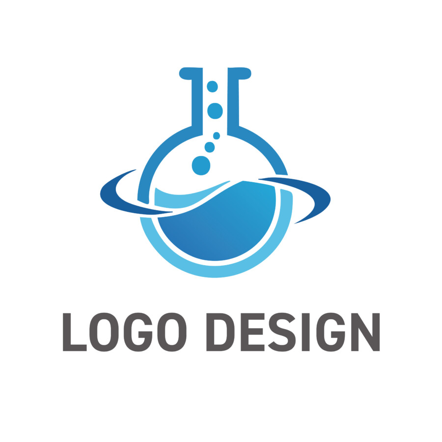 探究心と科学の面白さを伝える、実験フラスコのロゴデザイン