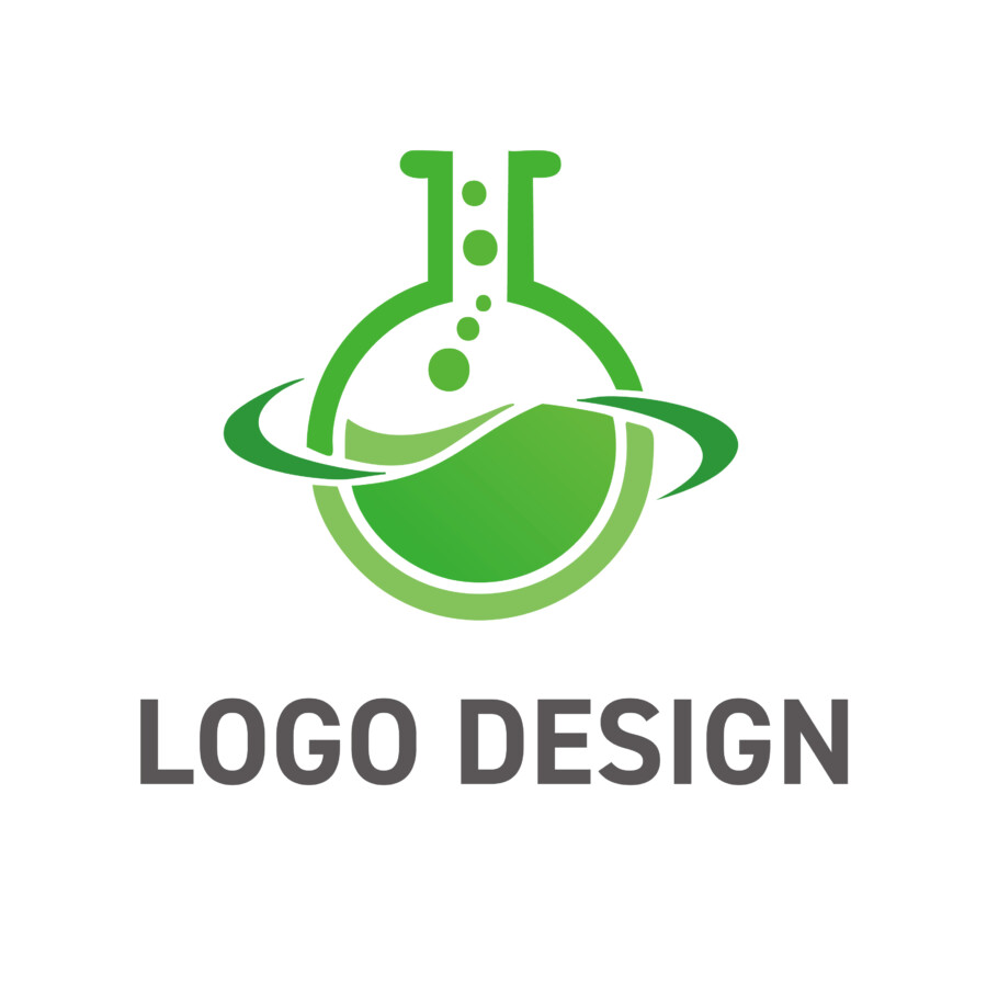 探究心と科学の面白さを伝える、実験フラスコのロゴデザイン