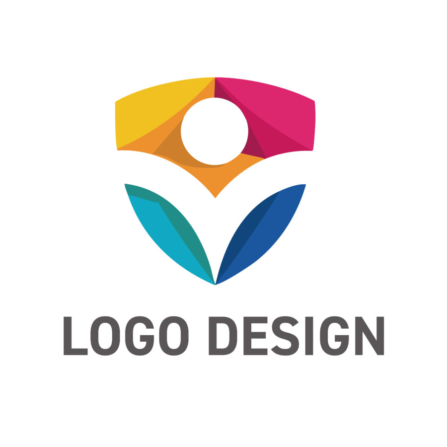 安心感と健やかな成長を象徴する、盾と若葉のロゴデザイン