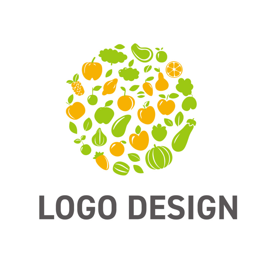 太陽の恵みを詰め込んだ、元気と幸せを届ける円形のロゴデザイン