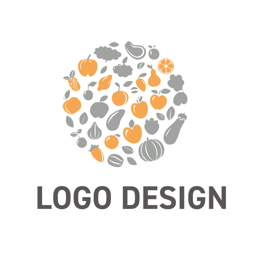 太陽の恵みを詰め込んだ、元気と幸せを届ける円形のロゴデザイン