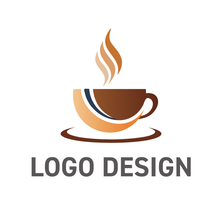 一杯に込めたアートと情熱、躍動感あふれるモダンなコーヒーカップのロゴデザイン