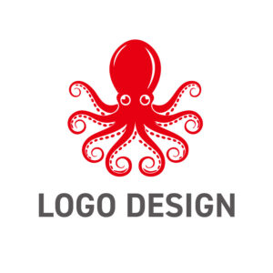 親しみやすさと独創性が光る、タコのシンボルロゴデザイン