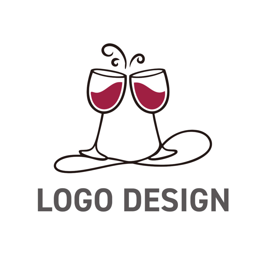 乾杯の楽しい瞬間を切り取った、遊び心のあるロゴデザイン