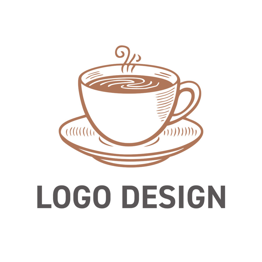 こだわりの一杯を物語る、カフェのビンテージ風ロゴデザイン