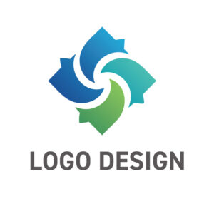 信頼と成長を象徴する、ダイナミックな回転が魅力のロゴデザイン