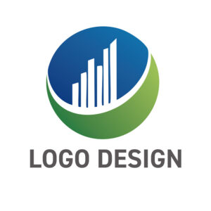 未来への成長と安定した基盤を象徴する、グラフモチーフのロゴデザイン