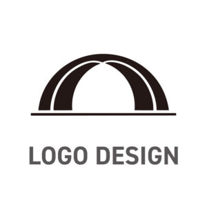 未来への架け橋となる、安定感と包容力に満ちたアーチ型のロゴデザイン