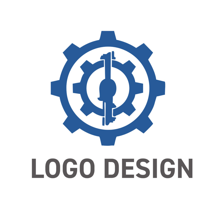 社会の歯車を動かす問題解決の鍵 – ロゴデザイン