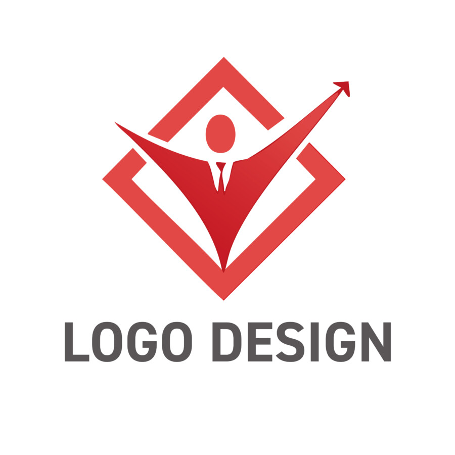 成功へと導く情熱、未来を拓く成長の矢印ロゴデザイン