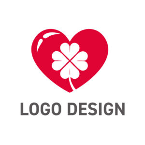 「愛」と「幸運」を重ねた、ハピネスあふれるロゴデザイン