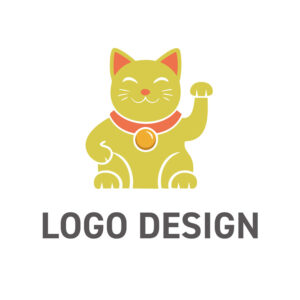 福を招き、人の縁を結ぶ、親しみやすい招き猫のロゴデザイン