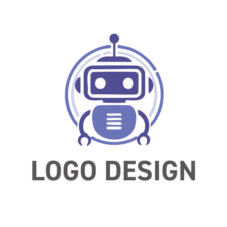 親しみやすい相棒が未来を案内する、ロボットキャラクターのロゴデザイン