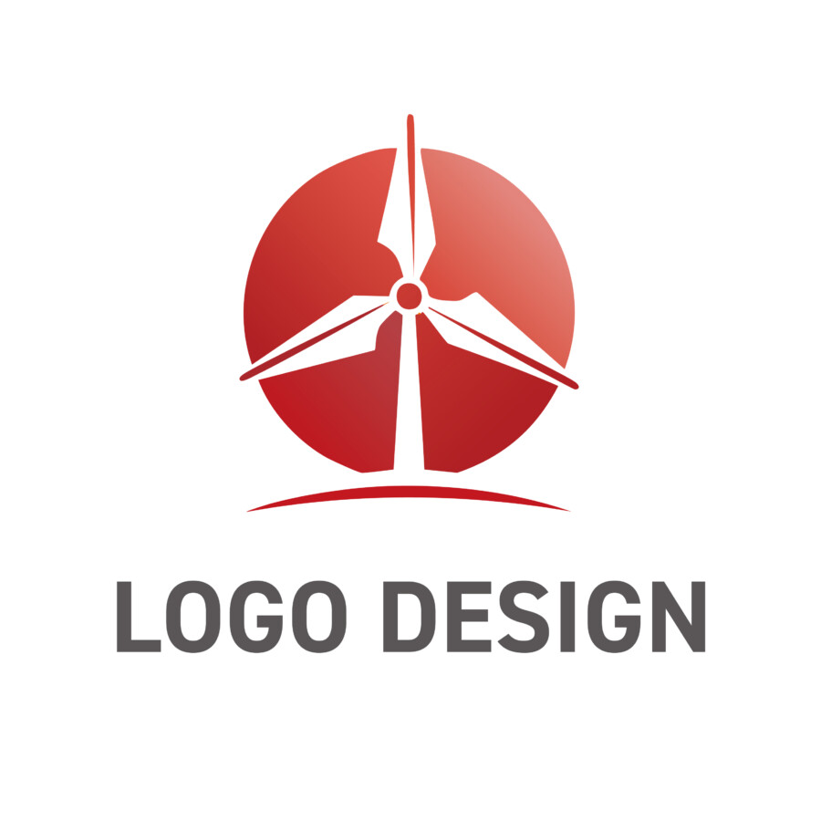 未来を拓く先進技術と地球の調和、ダイナミックなロゴデザイン