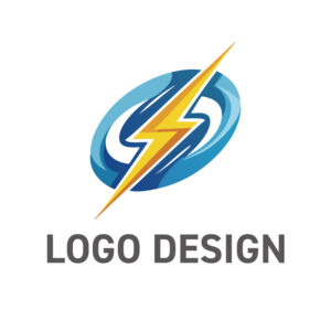 ほとばしるエネルギーと制御技術の融合、躍動感あふれるロゴデザイン