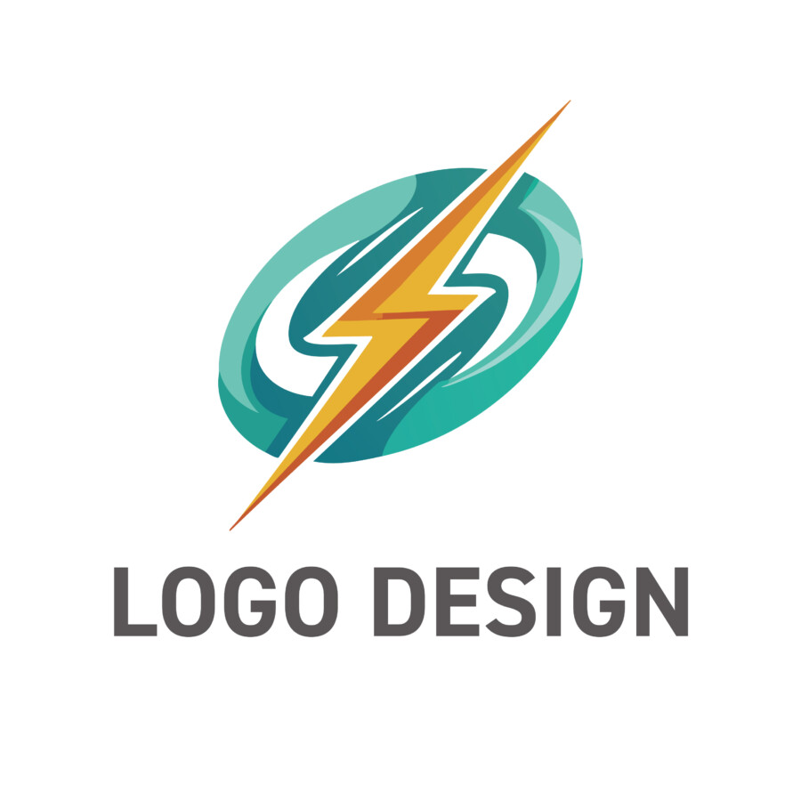 ほとばしるエネルギーと制御技術の融合、躍動感あふれるロゴデザイン