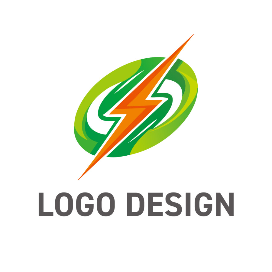 ほとばしるエネルギーと制御技術の融合、躍動感あふれるロゴデザイン