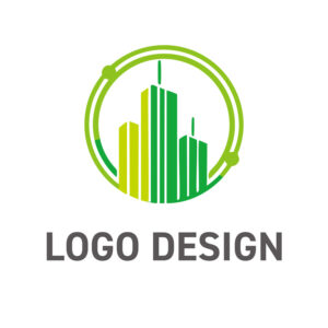 都市と自然を繋ぐ、スマートエコなネットワークロゴデザイン