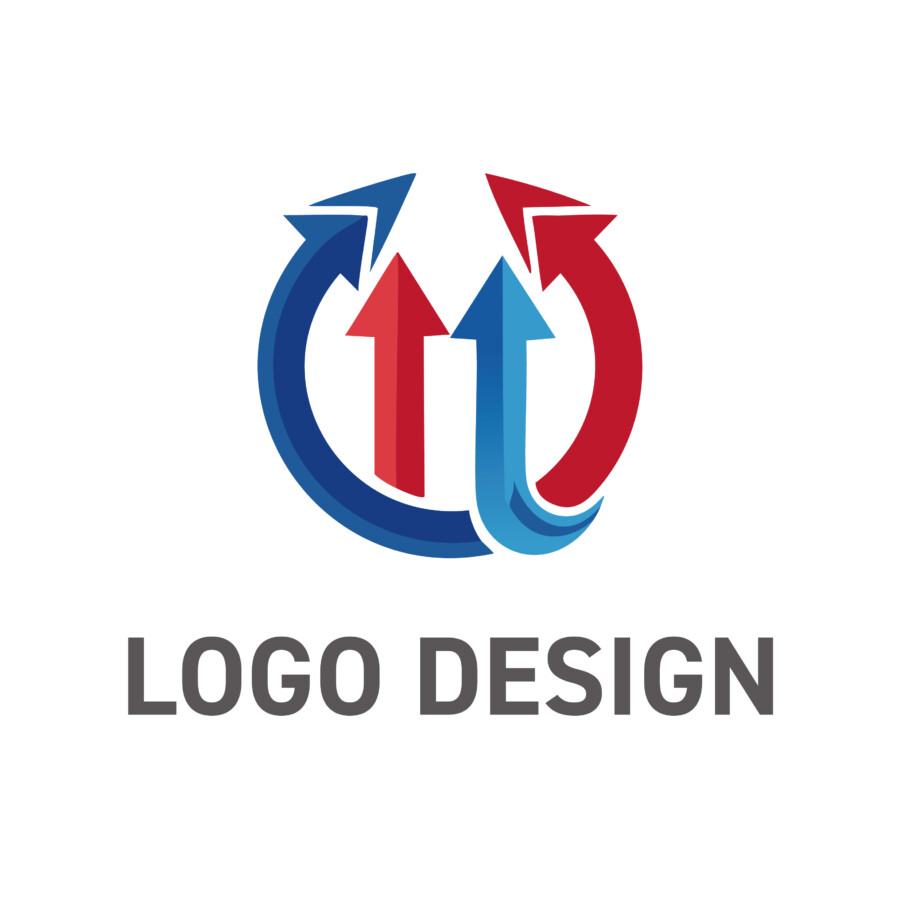 上昇と循環が織りなす、ダイナミックなアローロゴデザイン