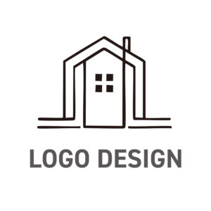 建築家のスケッチのような、アーティスティックなロゴデザイン