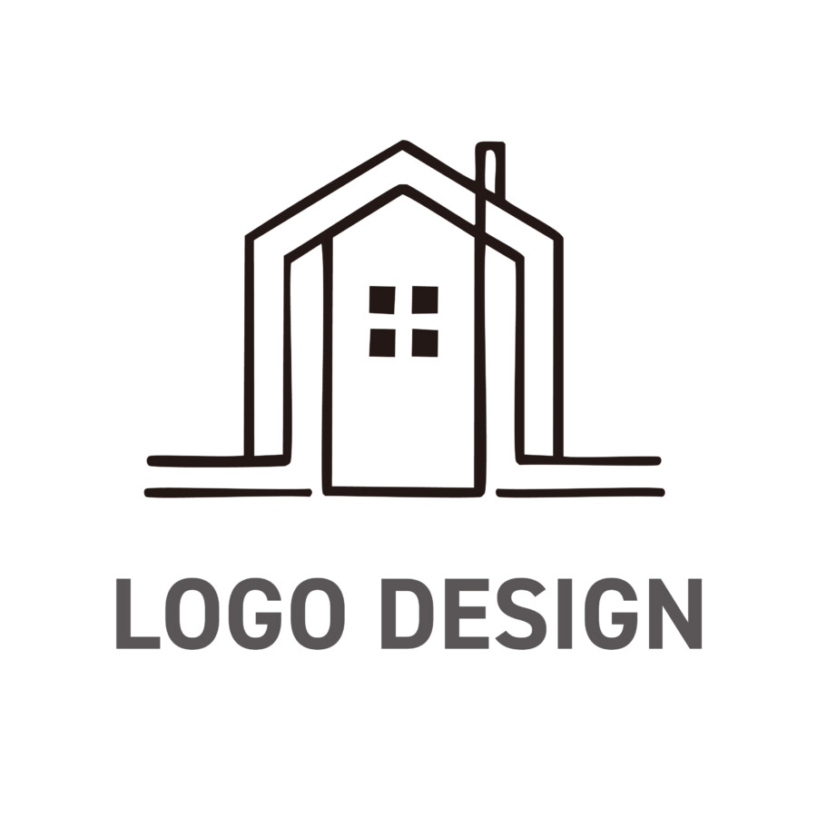 建築家のスケッチのような、アーティスティックなロゴデザイン