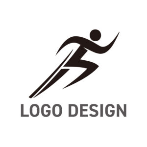 自己ベストへの挑戦を刻む、躍動感あふれるヒューマンロゴデザイン