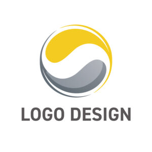 二つの要素の調和と循環を表現する、洗練されたサークルロゴデザイン