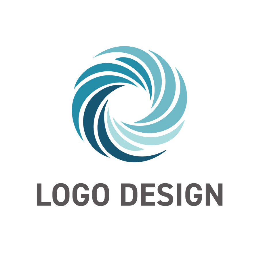 求心力とダイナミズムを表現する、渦巻き型のサークルロゴデザイン