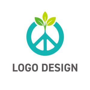 平和と成長の願いを込めた、エコロジカルなピースマークのロゴデザイン