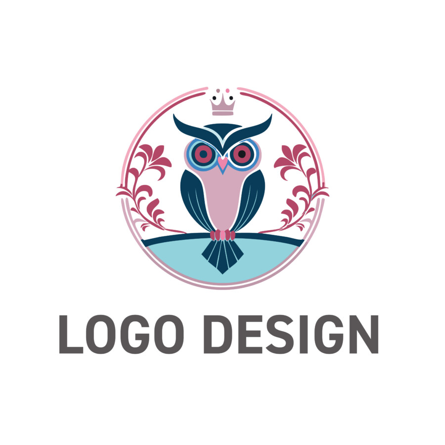 知性と気品を象徴する、賢者のフクロウのロゴデザイン