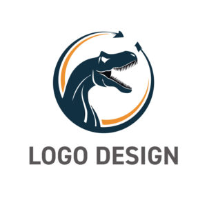 力強さと躍動感を表現する、恐竜モチーフのロゴデザイン