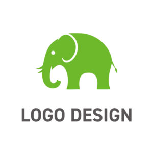 親しみやすさと信頼感を両立させる、緑の象がモチーフのロゴデザイン