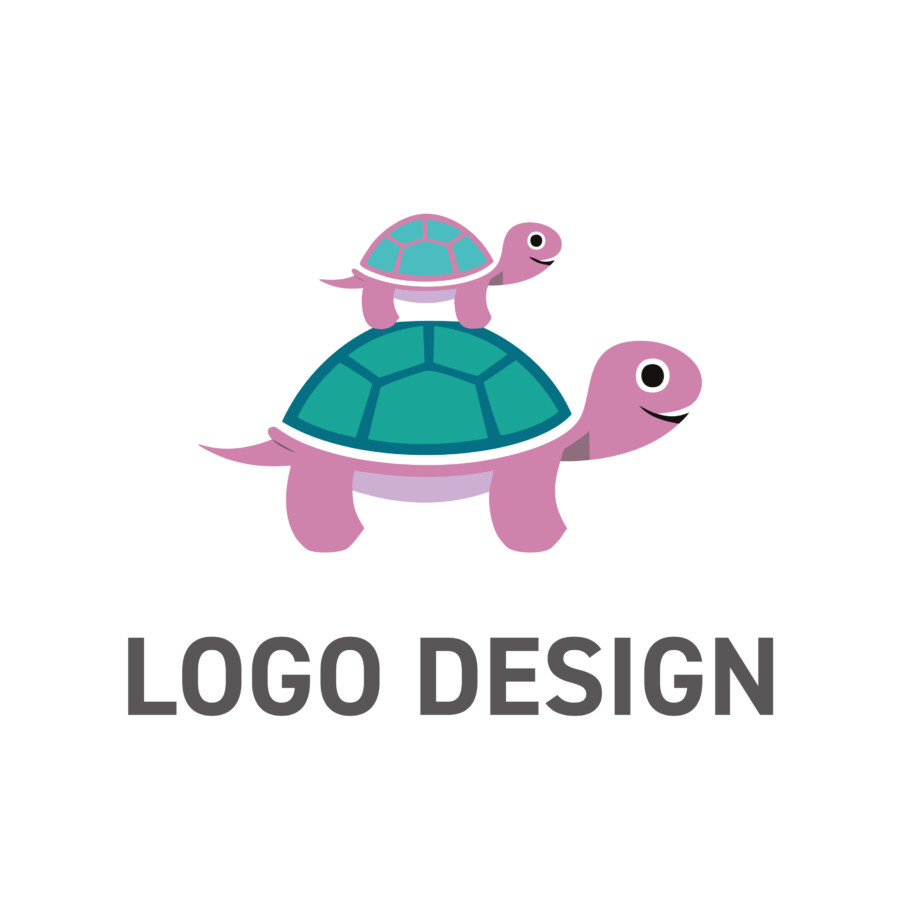 次世代への想いを繋ぐ、親子の亀がモチーフのロゴデザイン