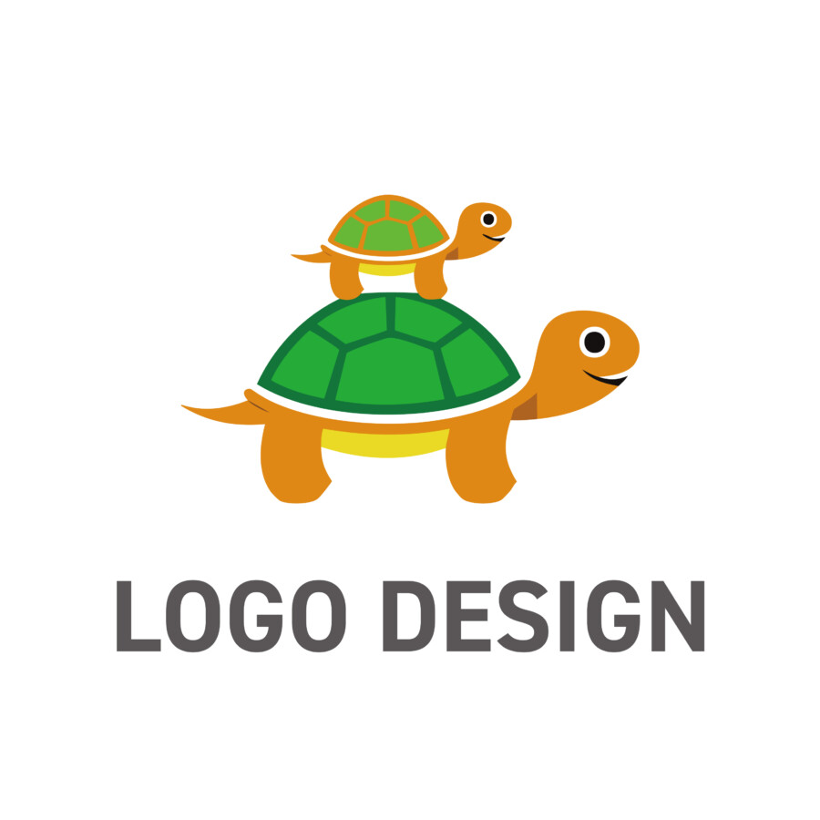 次世代への想いを繋ぐ、親子の亀がモチーフのロゴデザイン