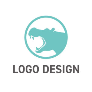 穏やかな色調に秘められた、力強いカバのロゴデザイン