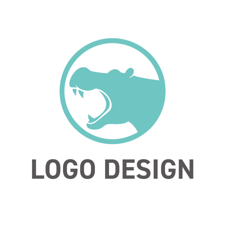 穏やかな色調に秘められた、力強いカバのロゴデザイン