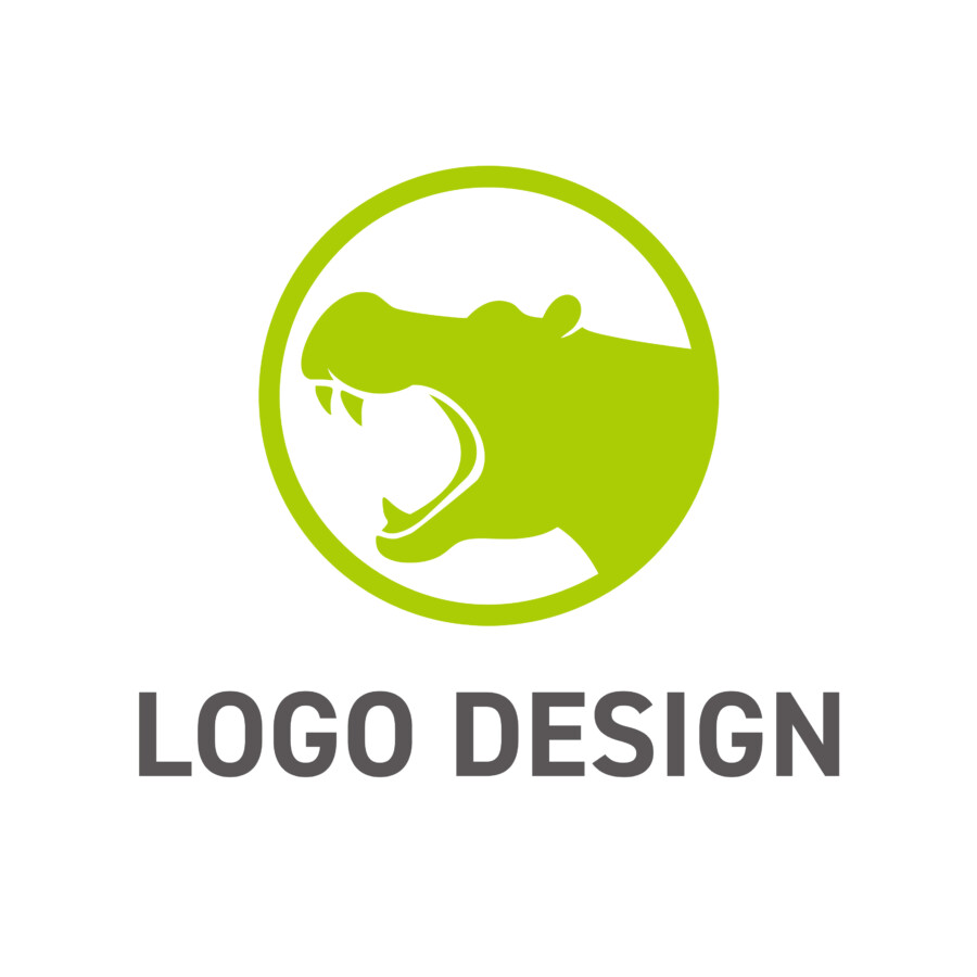 穏やかな色調に秘められた、力強いカバのロゴデザイン