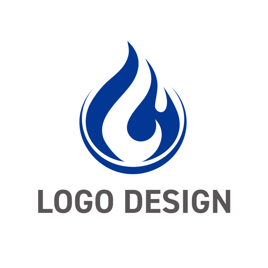 冷静な情熱と知性を映し出す、青い炎のロゴデザイン
